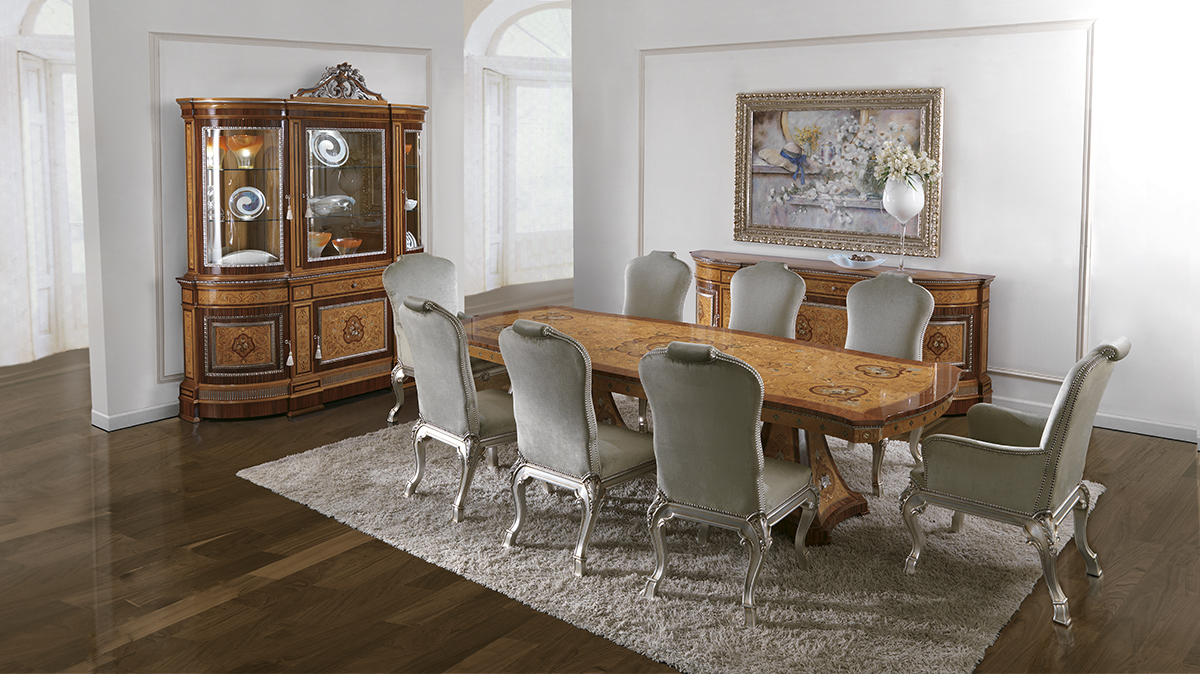 3131 table, 3132 chair, 3132-P armchair, 3134 sideboard, 3135 showcase