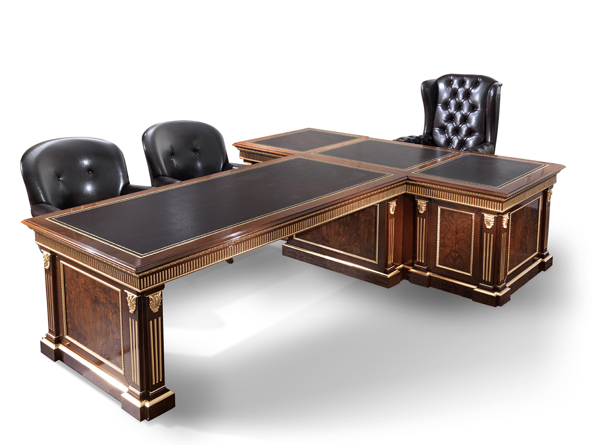 3476 desk, 3477 extention, 2545 swivel armchair, 2546 armchair (2)